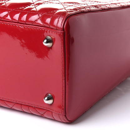 Christian Dior Patent Cannage Large Lady Dior Red 10 of 12