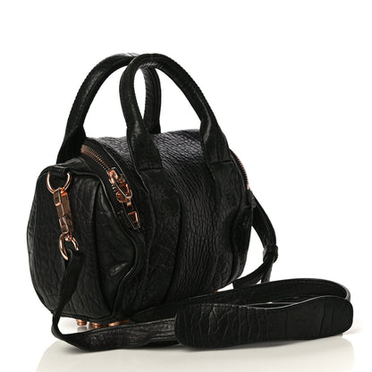 Alexander Wang Pebbled Lambskin Mini Rockie Black Rose Gold Hardware 3 of 18