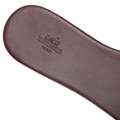 Hermes Calfskin Lisboa Sandals 40.5 Bordeaux 8 of 9