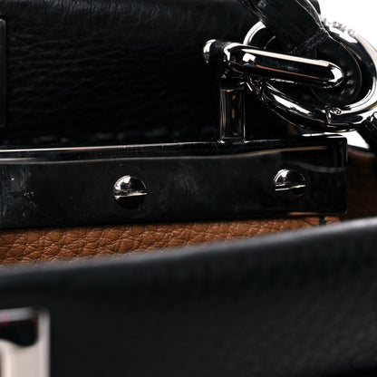 Fendi Cuoio Romano Selleria Bi-Color Mini Peekaboo Iconic Satchel Black Mou 10 of 10