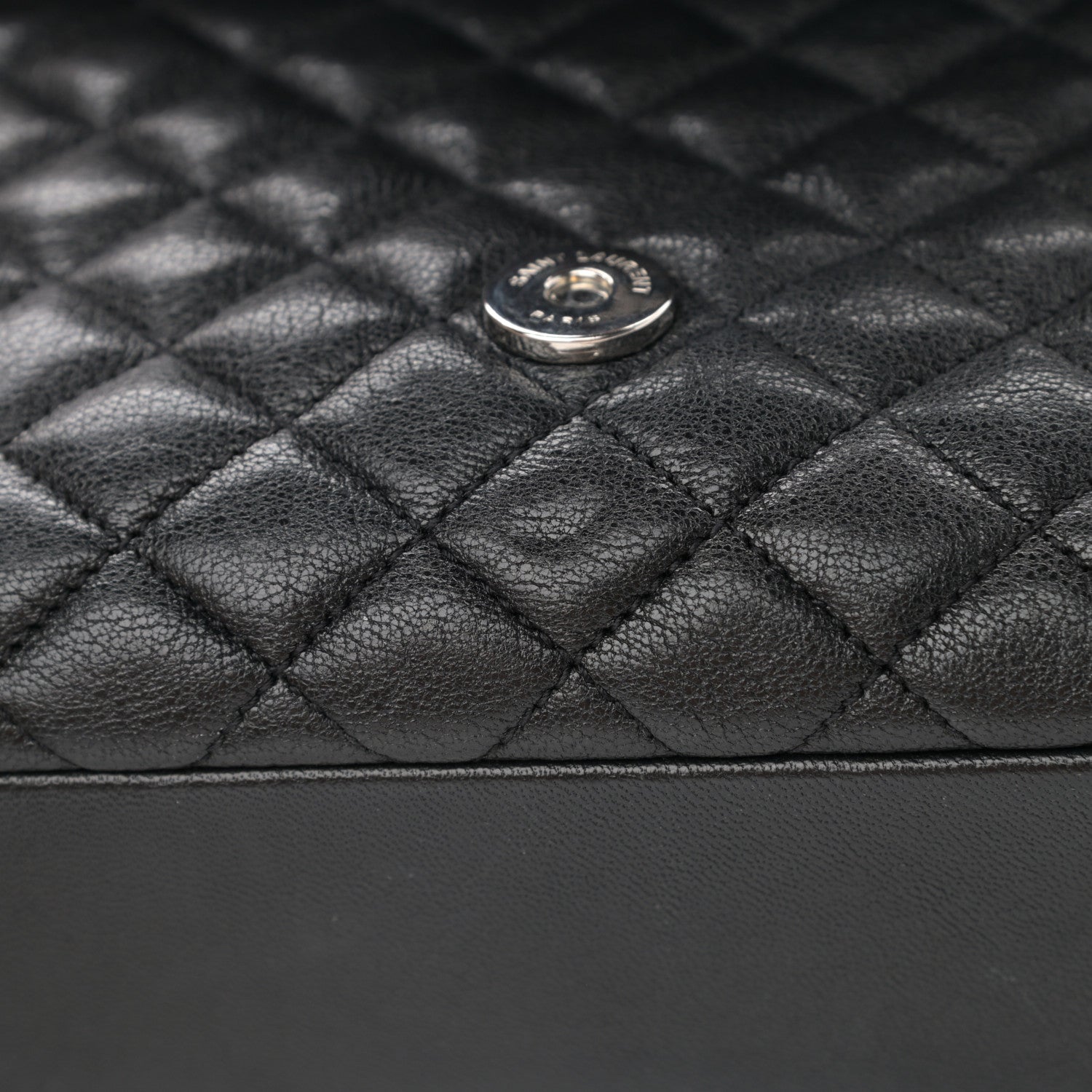 Saint Laurent Sheepskin Tri-Quilt Monogram Medium College Bag Black 14 of 17