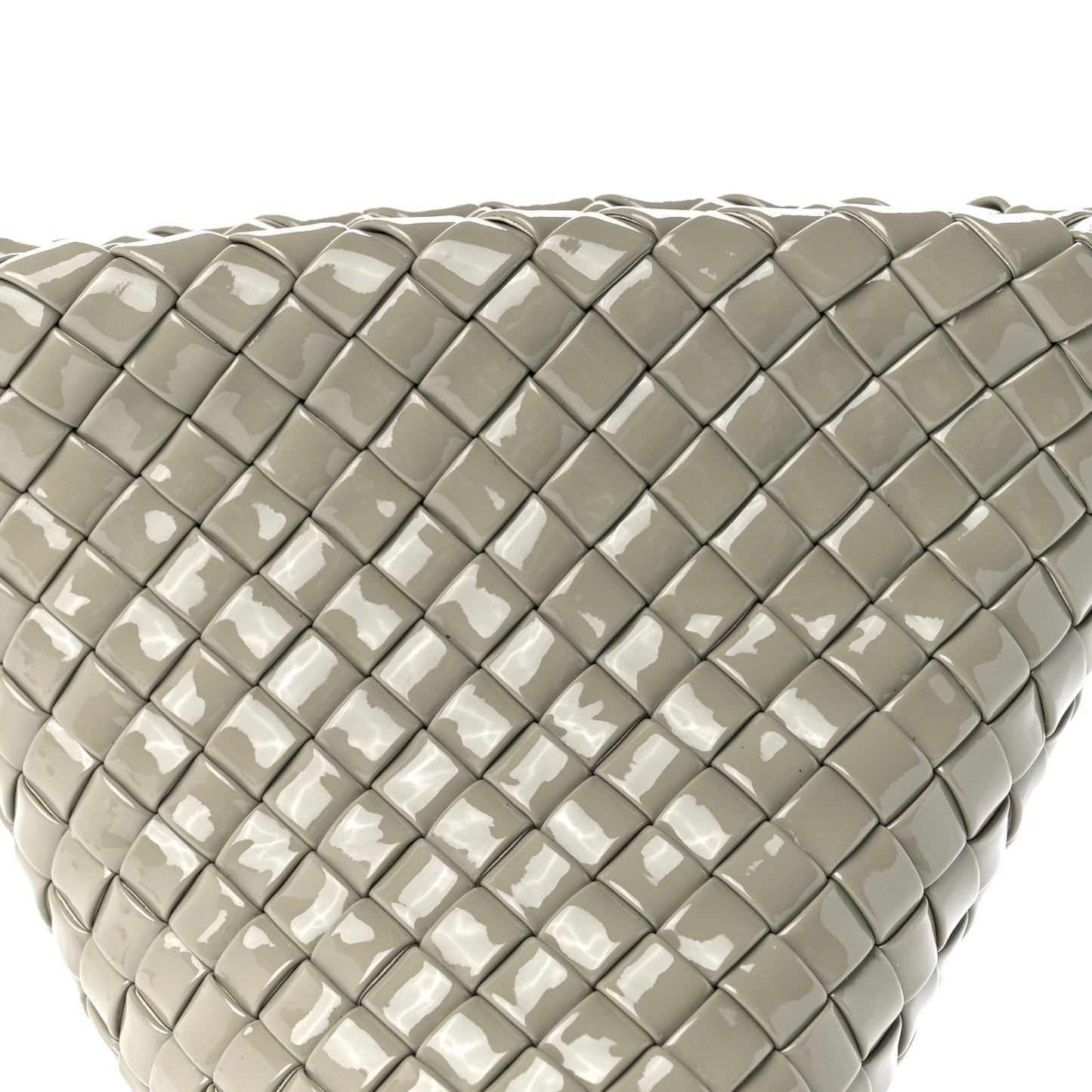 Patent Intrecciato Triangle Clutch Grey