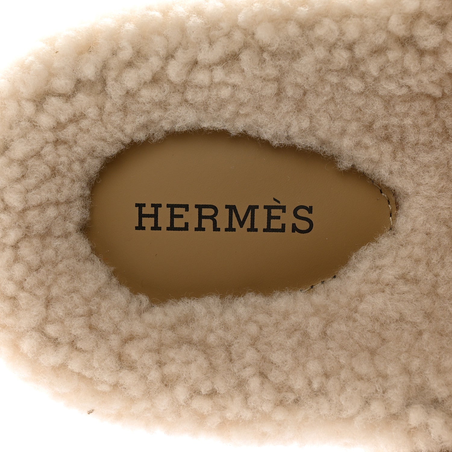 Hermes Suede Goatskin Woolskin Womens Chypre Sandals 38 Golden Beige 7 of 8