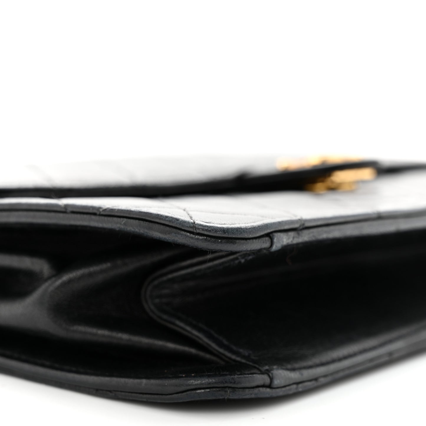 Lambskin Quilted Jumbo Single Flap Black