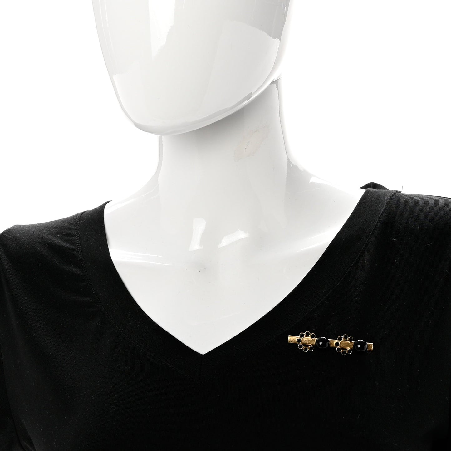 Crystal Resin Brooch Gold Black