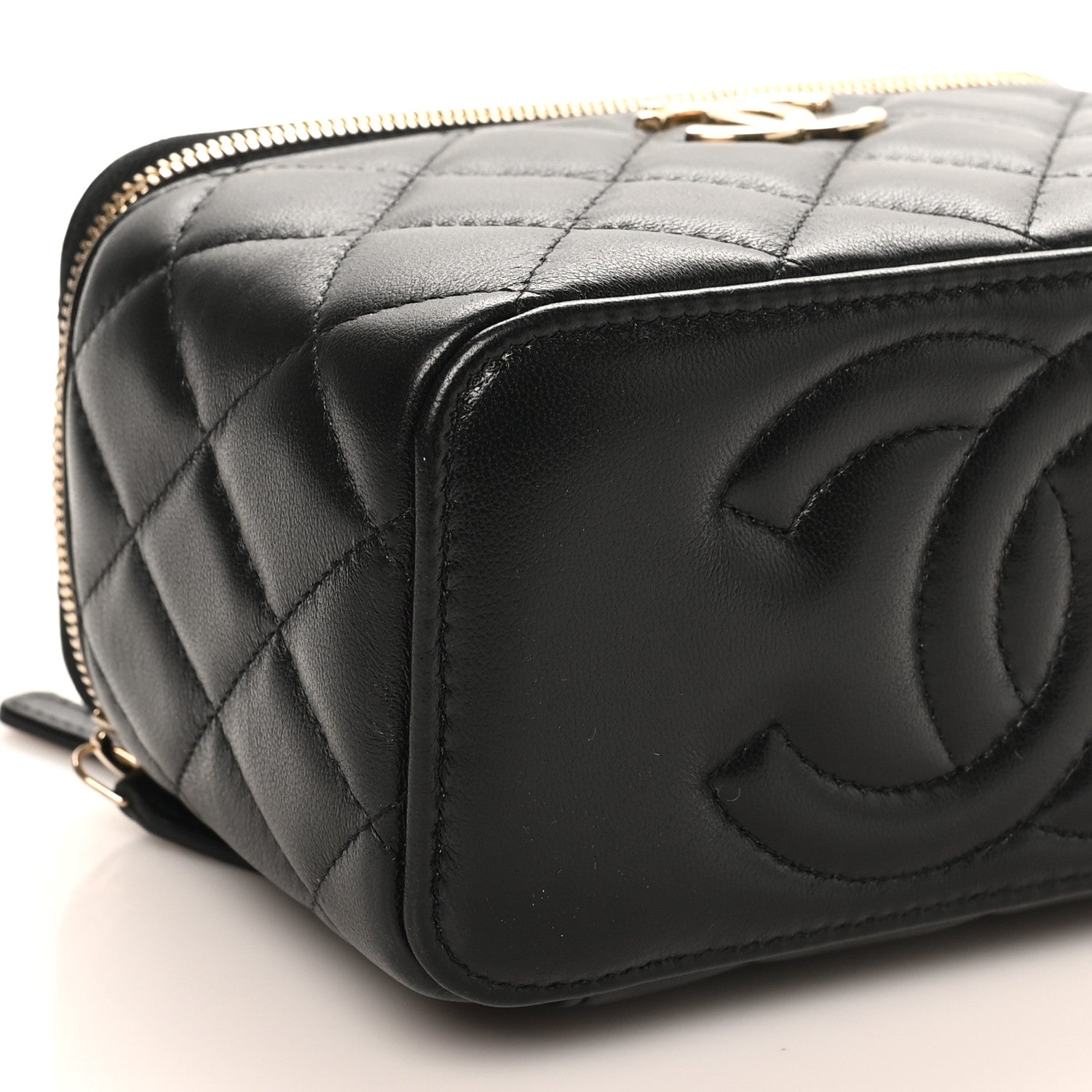 Chanel Lambskin Quilted Small CC Vanity Case Black 18 of 23