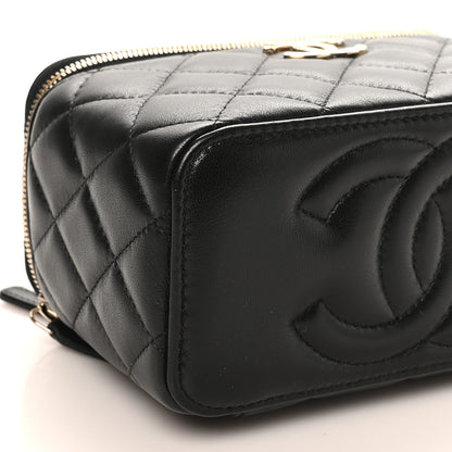 Chanel Lambskin Quilted Small CC Vanity Case Black 18 of 23