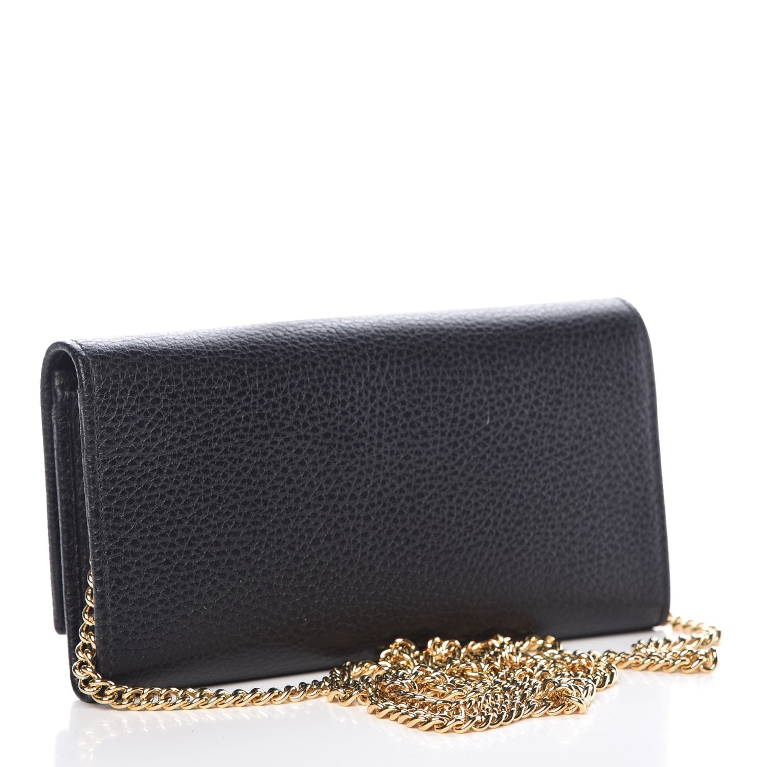Gucci Calfskin Petite GG Marmont Wallet Chain Bag Black 3 of 9