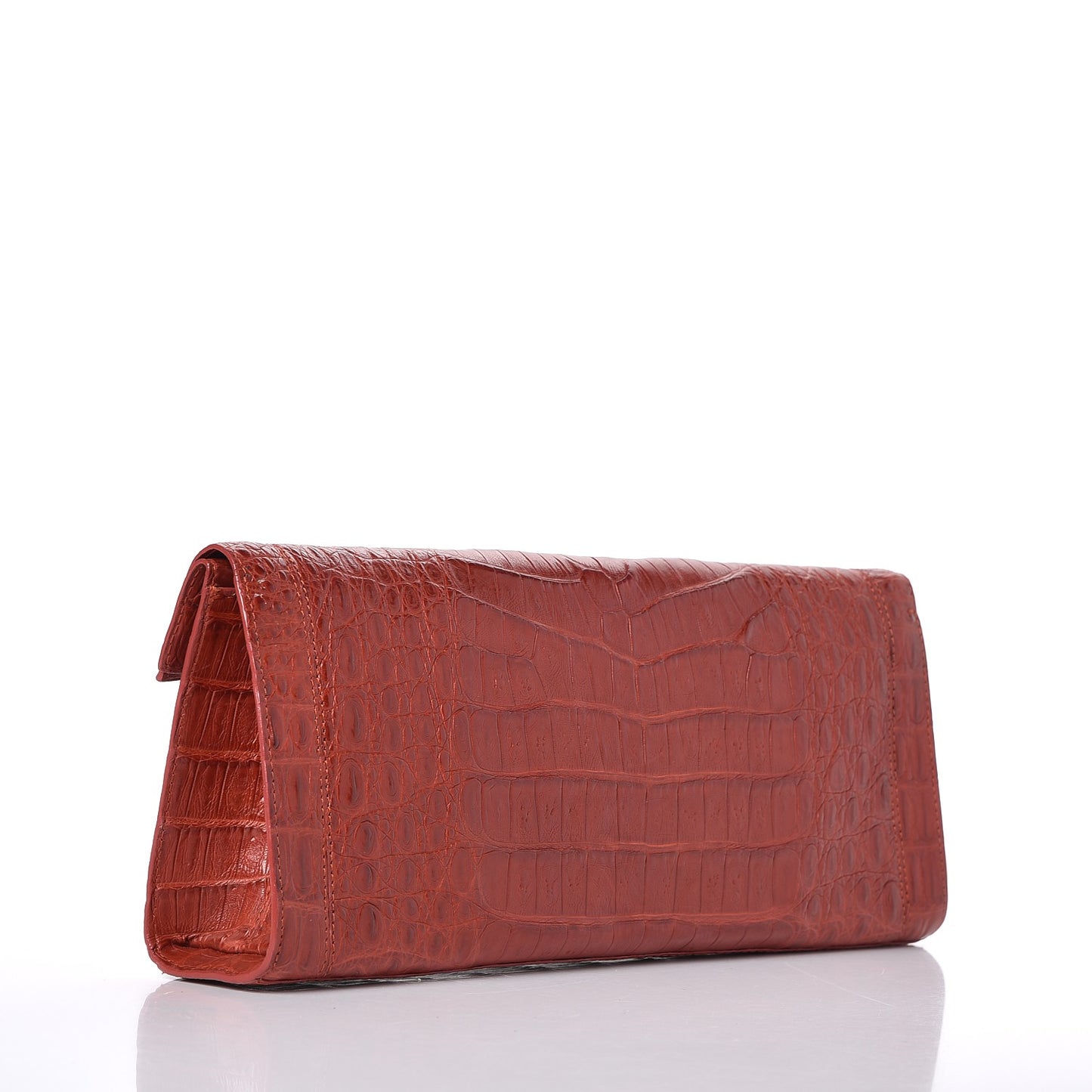 Crocodile Foldover Clutch Red