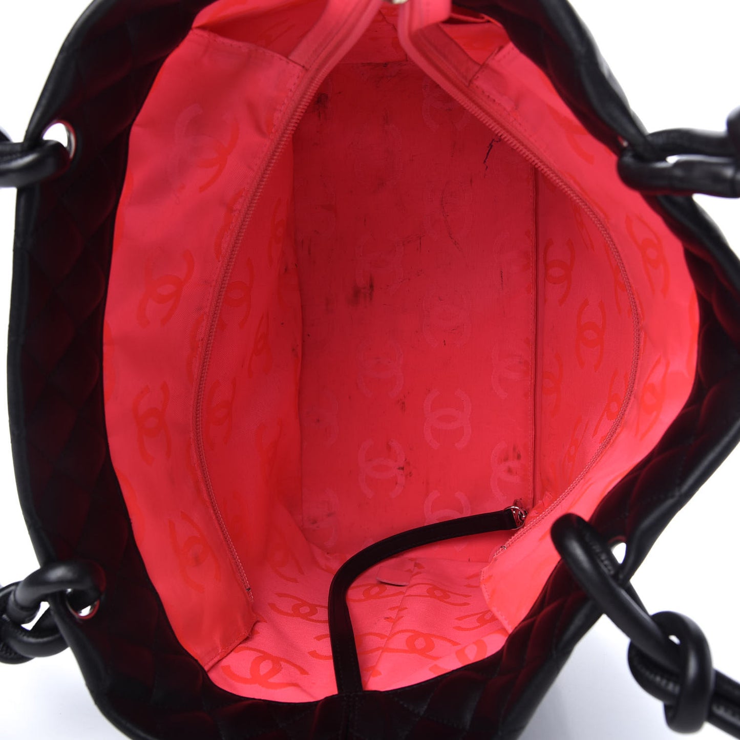 Calfskin Quilted Large Cambon Tote Black