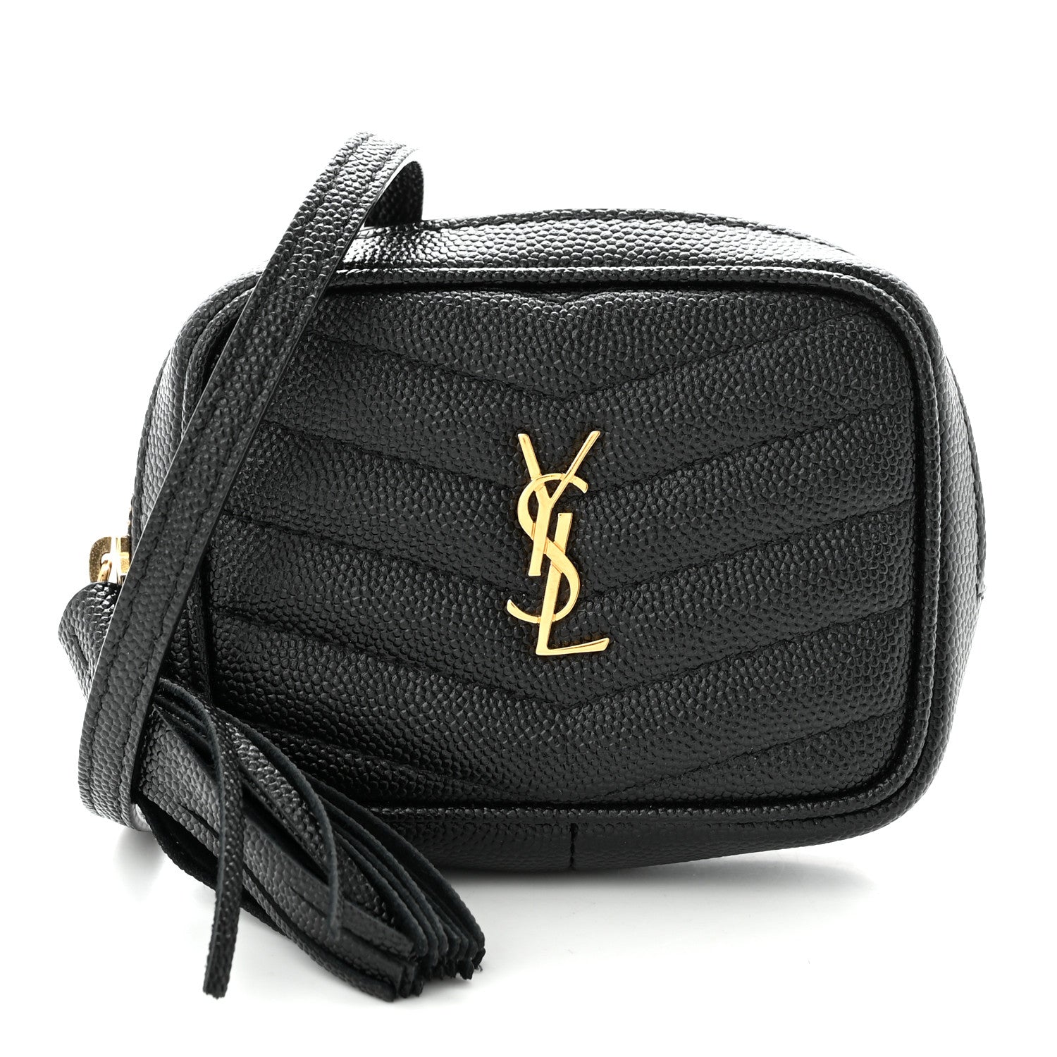 Saint Laurent Grain De Poudre Matelasse Monogram Baby Lou Camera Bag Black 1 of 11