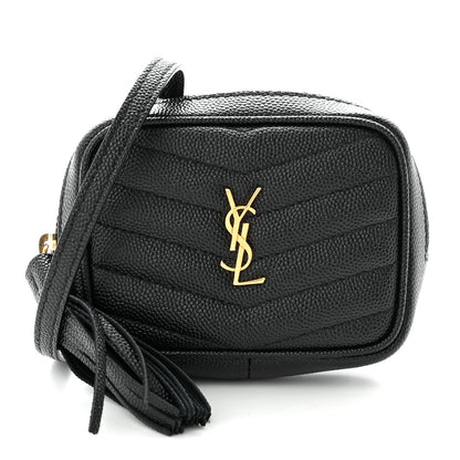 Saint Laurent Grain De Poudre Matelasse Monogram Baby Lou Camera Bag Black 1 of 11