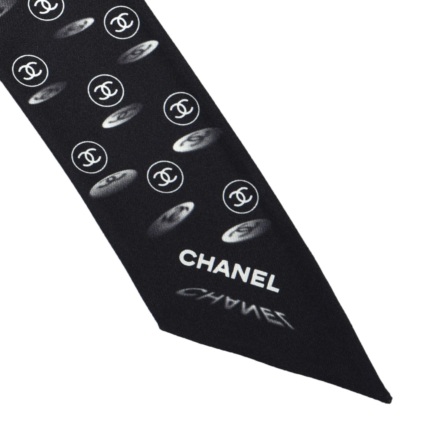 Silk CC Slim Bandeau Scarf Black