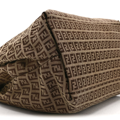 Fendi Zucchino Vitello Shoulder Bag Mogano Panna Bruciato 9 of 10