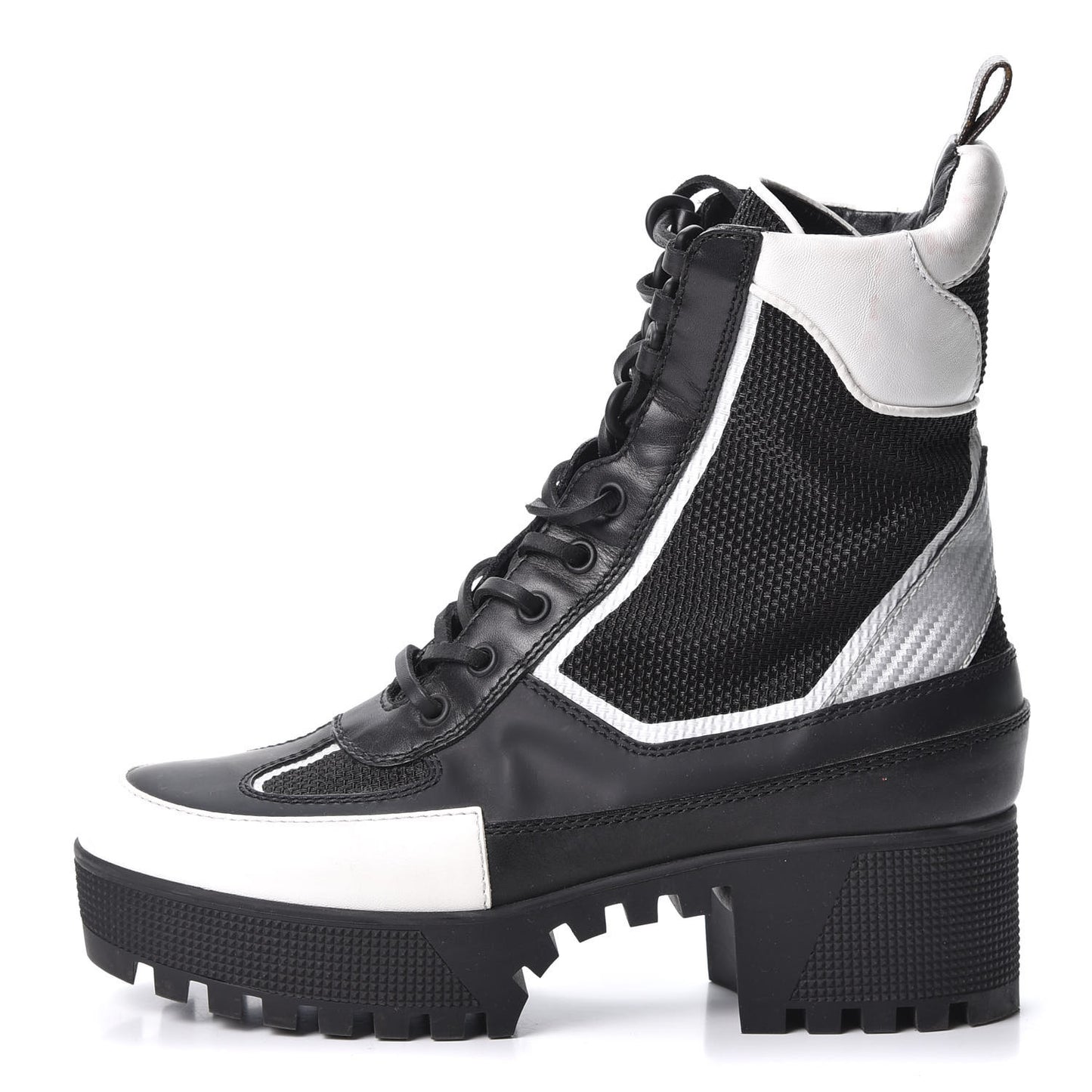 Calfskin Technical Nylon Laureate Platform Desert Boot 38 Black White