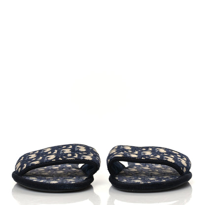 Christian Dior Velvet Oblique Chez Moi Sandal 39 Deep Blue 3 of 8