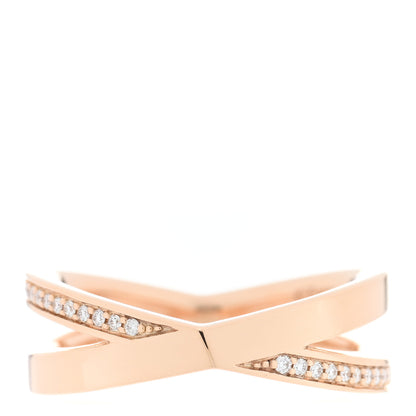 Tiffany 18K Rose Gold Diamond Atlas X Narrow Ring 50 5.5 1 of 5