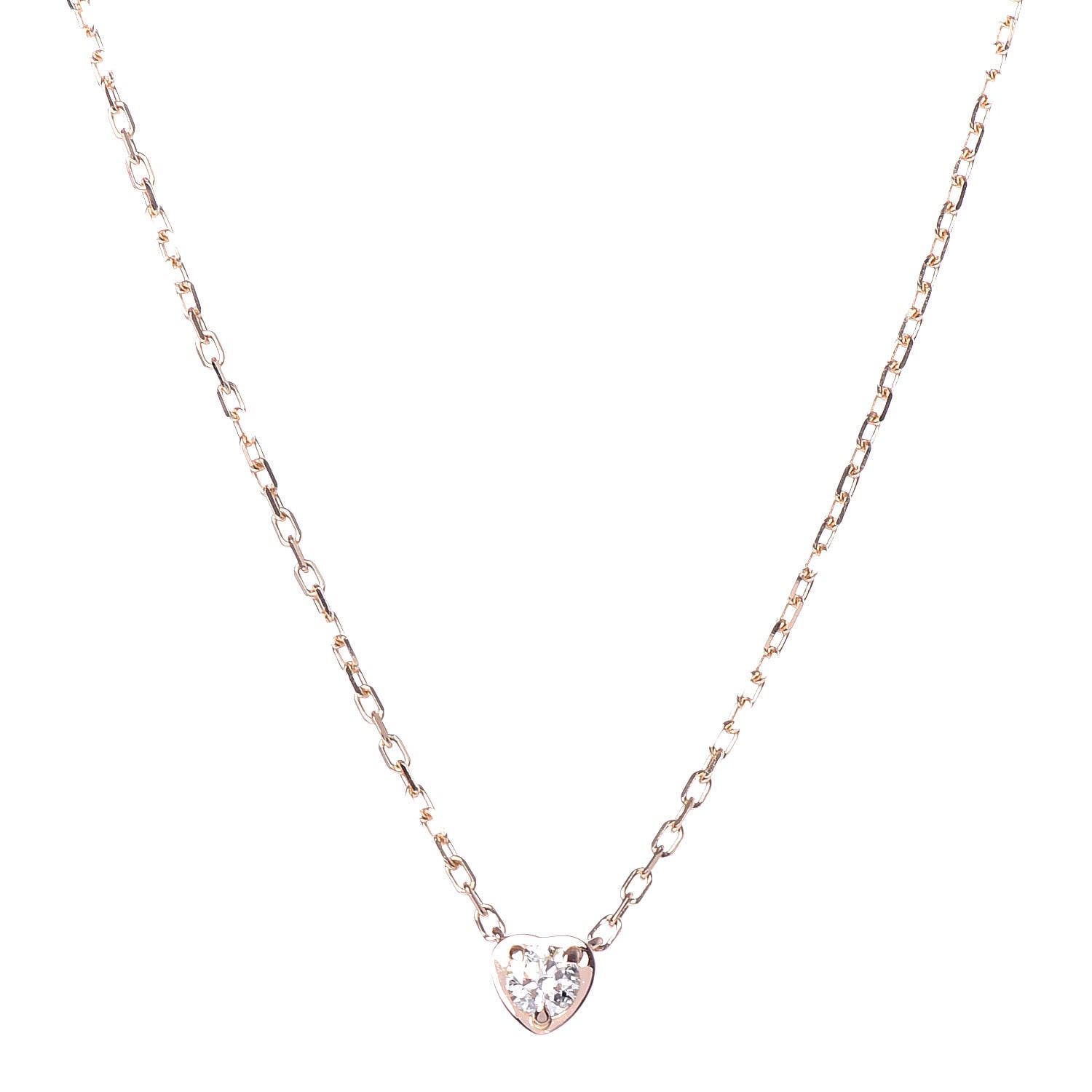 Cartier 18K Pink Gold Diamond D'Amour Heart Pendant Necklace 4 of 7