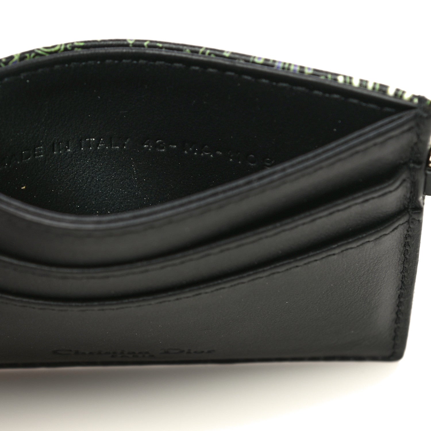 Christian Dior Calfskin Animals Card Holder Green 5 of 9