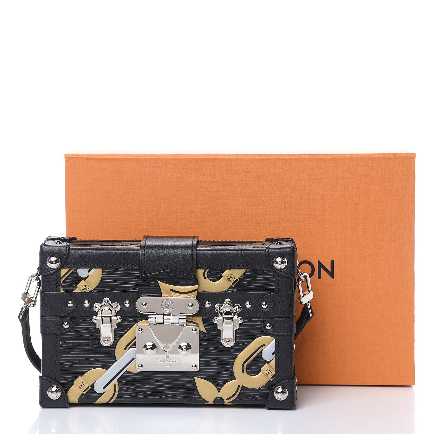 Louis Vuitton Epi Chain Flower Petite Malle Black 11 of 11