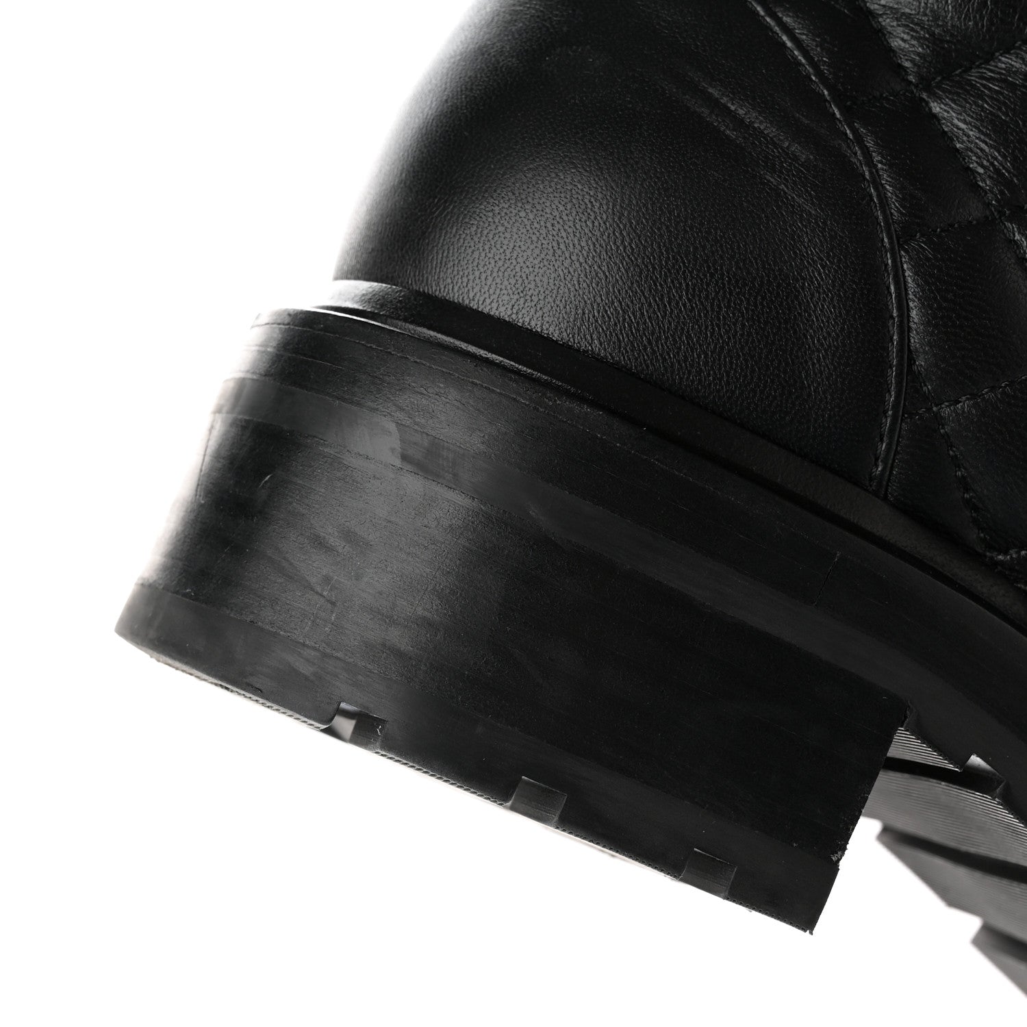 Chanel Shiny Lambskin Quilted Lace Up Combat Boots 40.5 Black 10 of 14