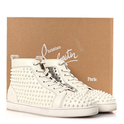 Christian Louboutin Nappa Laminato Dino Spikes Mens Yang Louis Flat Sneakers 45 Latte Silver 15 of 15