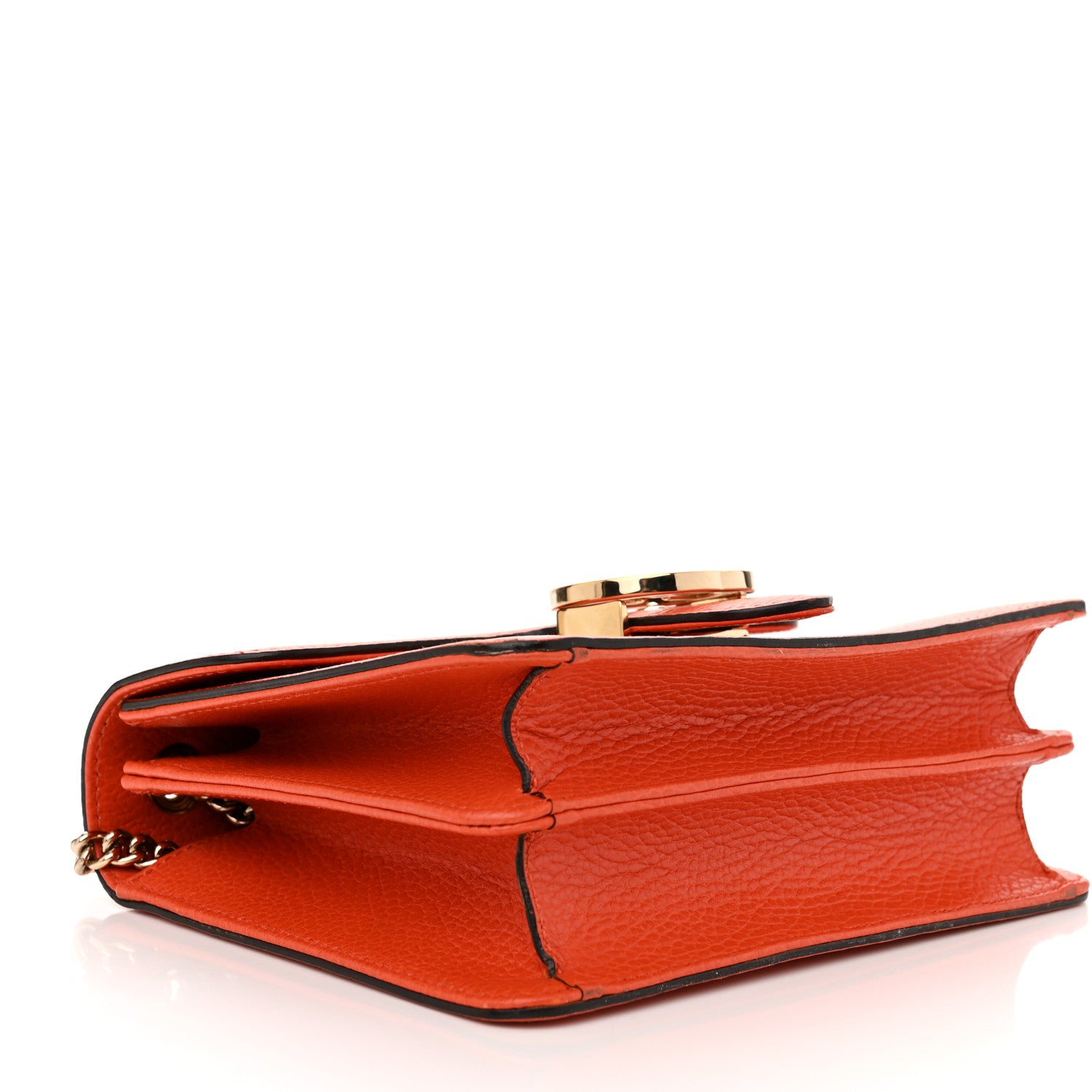 Gucci Dollar Calfskin Small Interlocking G Shoulder Bag Sun Orange 4 of 14