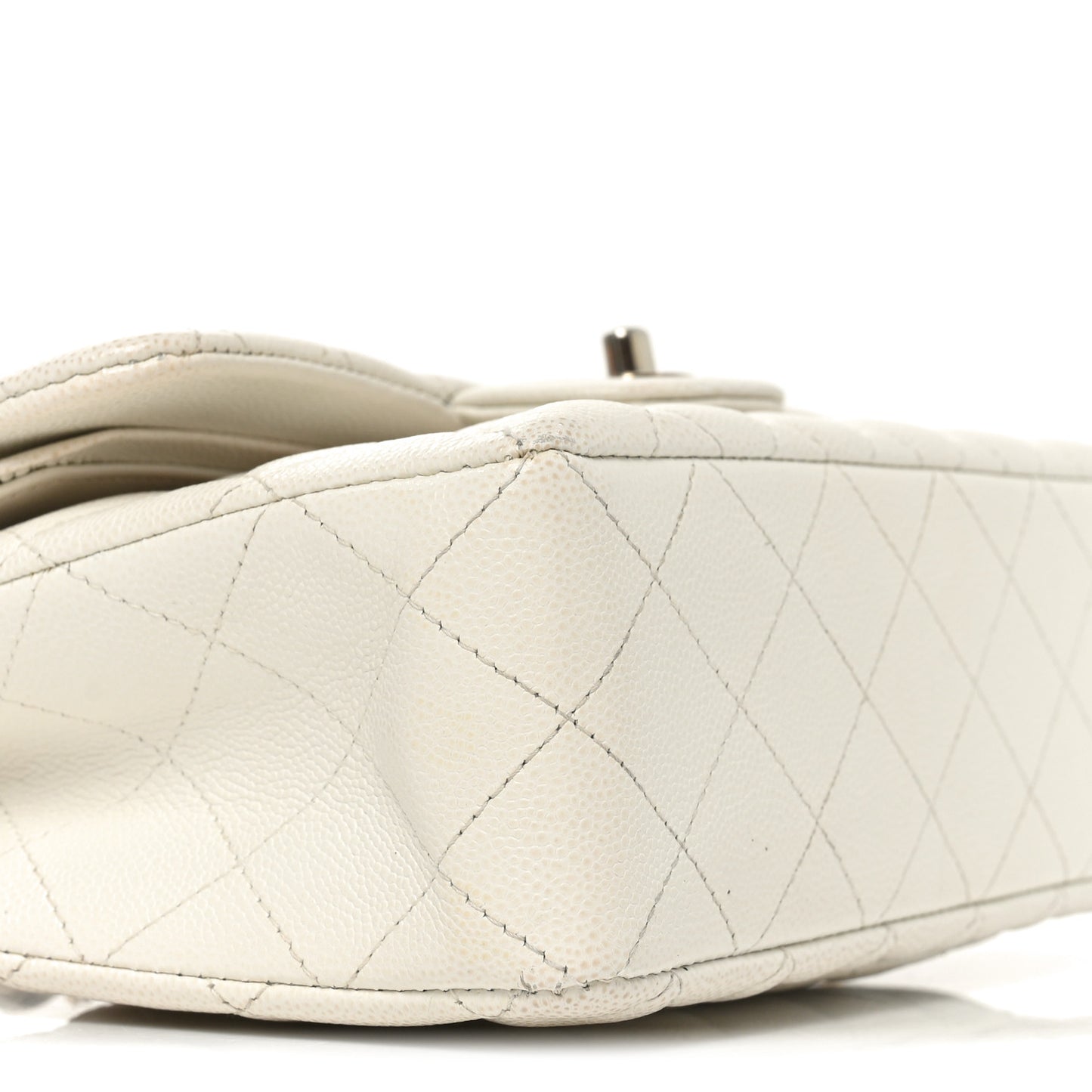 Caviar Quilted Small Double Flap White