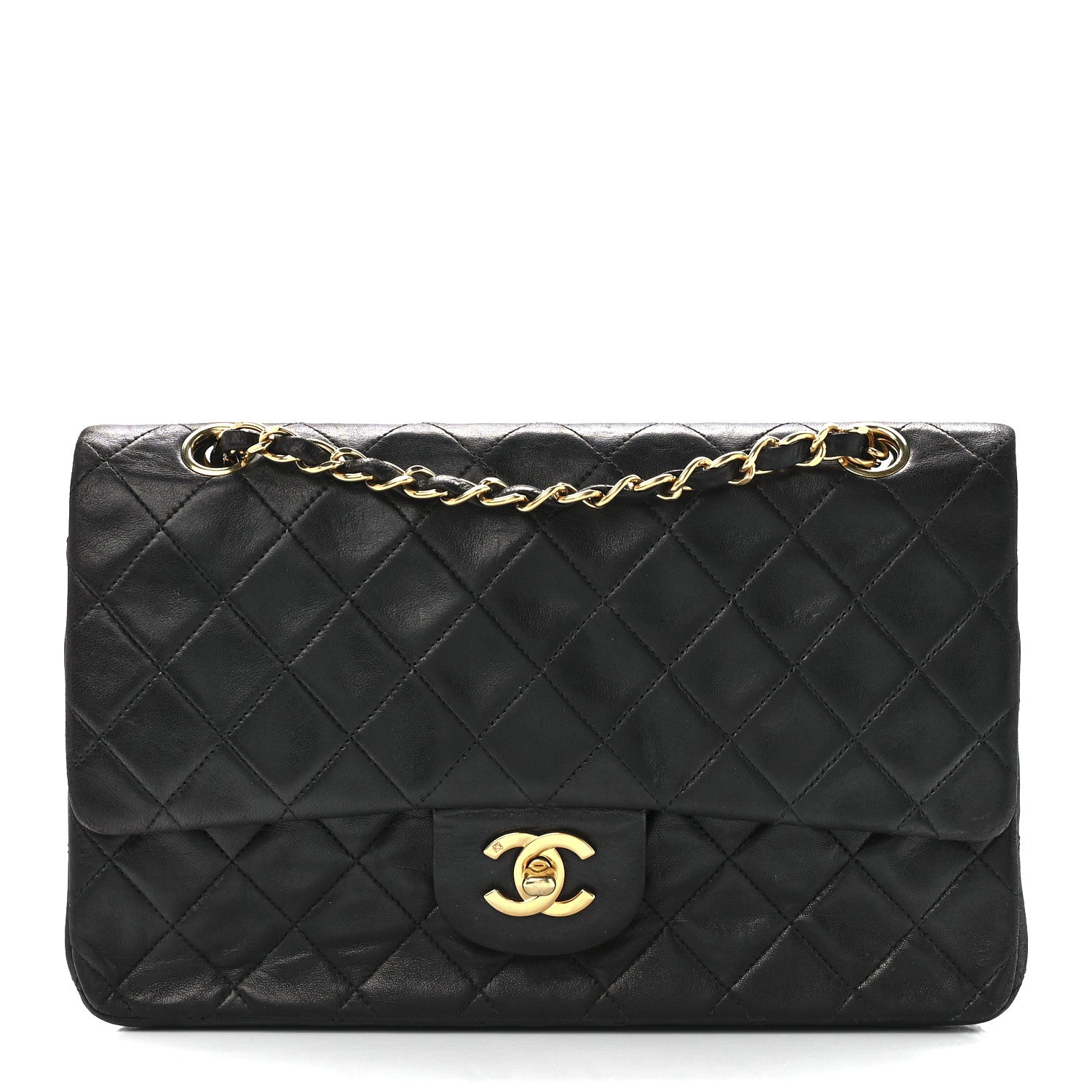 Chanel Lambskin Quilted Medium Double Flap Black 1 of 12