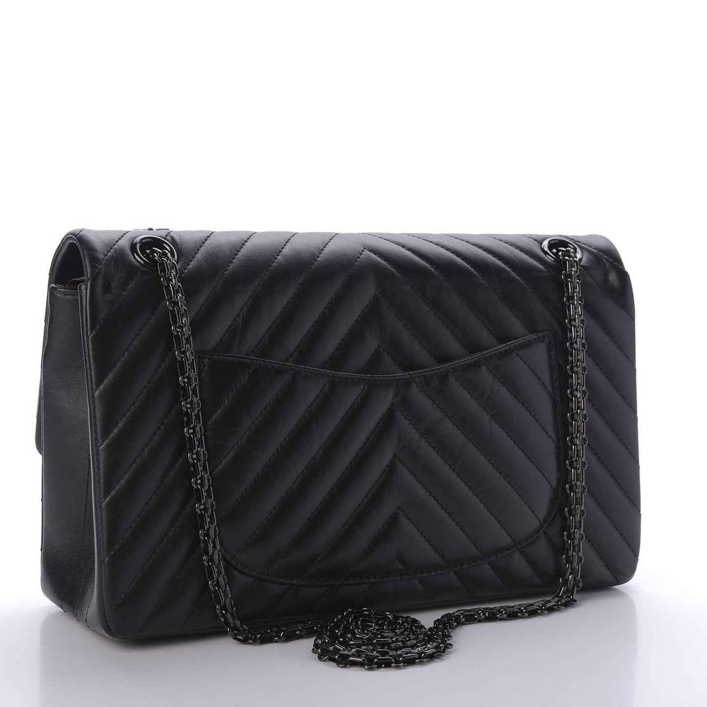 Aged Calfskin Chevron Quilted 2.55 Reissue 226 So Black