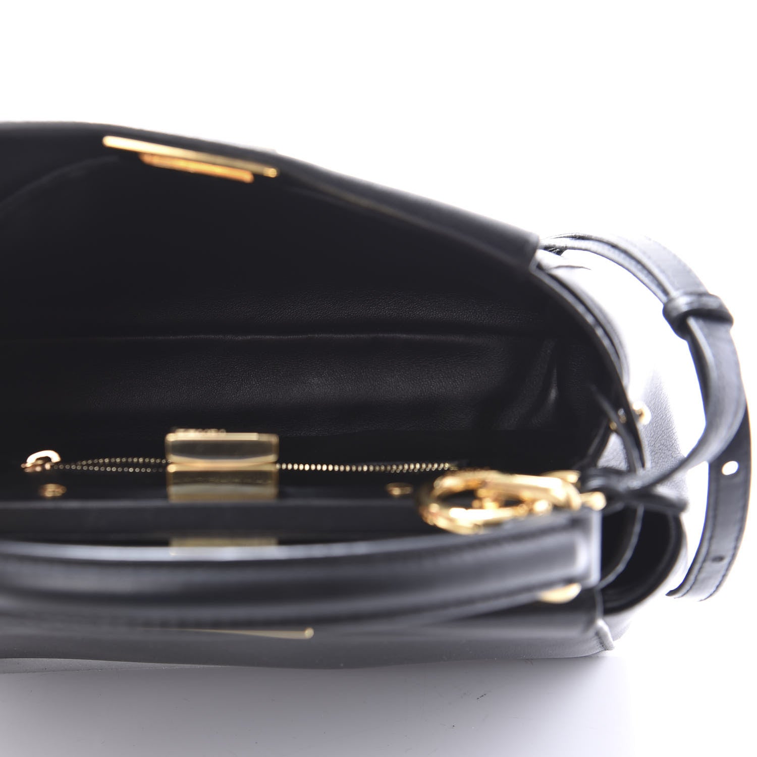 Fendi Nappa Mini Peekaboo Iconic Satchel Black 5 of 10