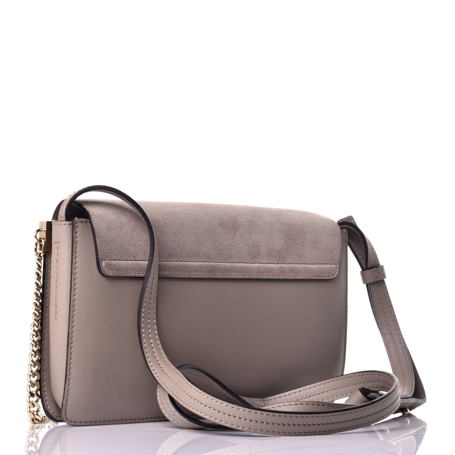 Chloe Suede Calfskin Small Faye Shoulder Bag Motty Grey 3 of 10