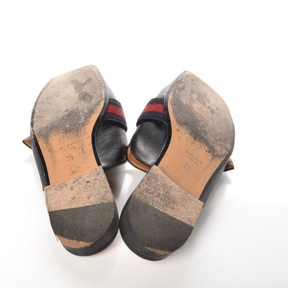 Gucci Calfskin Web Womens Peyton GG Slippers 35 Black 7 of 11