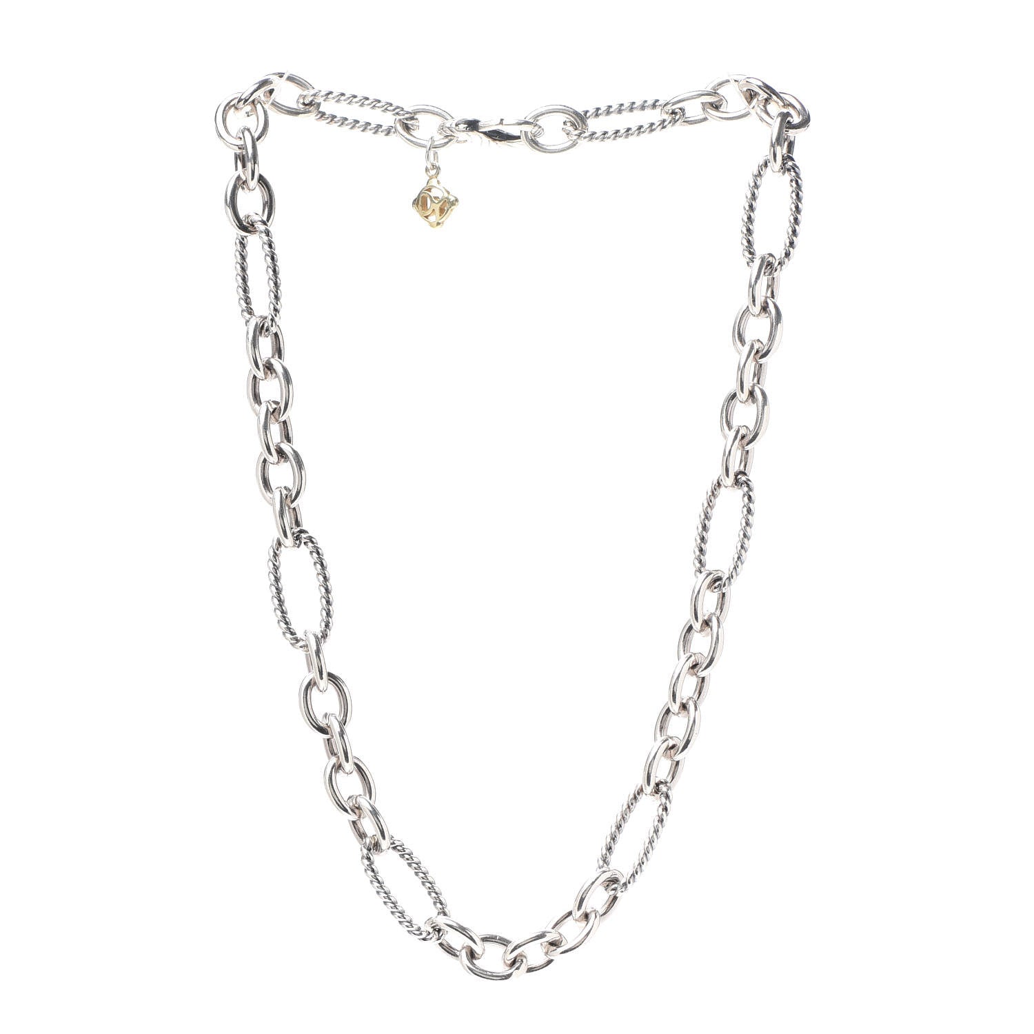 David Yurman Sterling Silver Figaro Chain Necklace 3 of 5