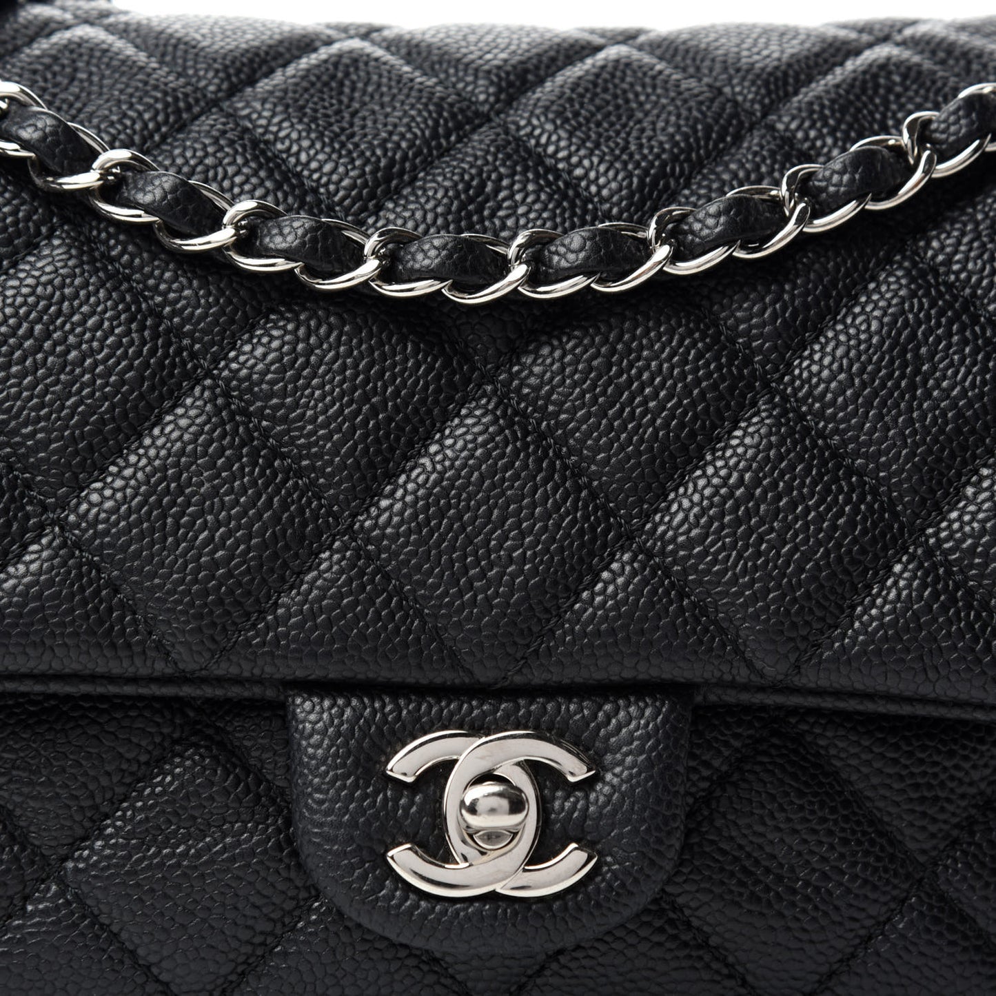 Caviar Quilted Medium Easy Flap Black