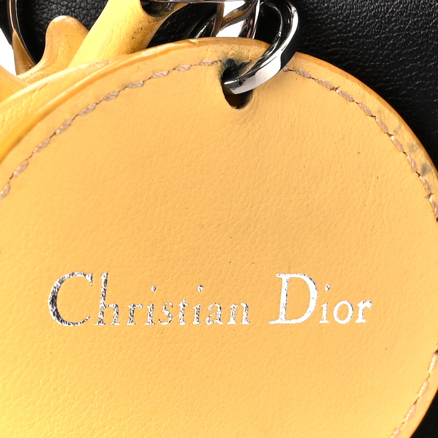 Christian Dior Smooth Calfskin Small Tri-Color Be Dior Flap Black Grey Yellow 7 of 11