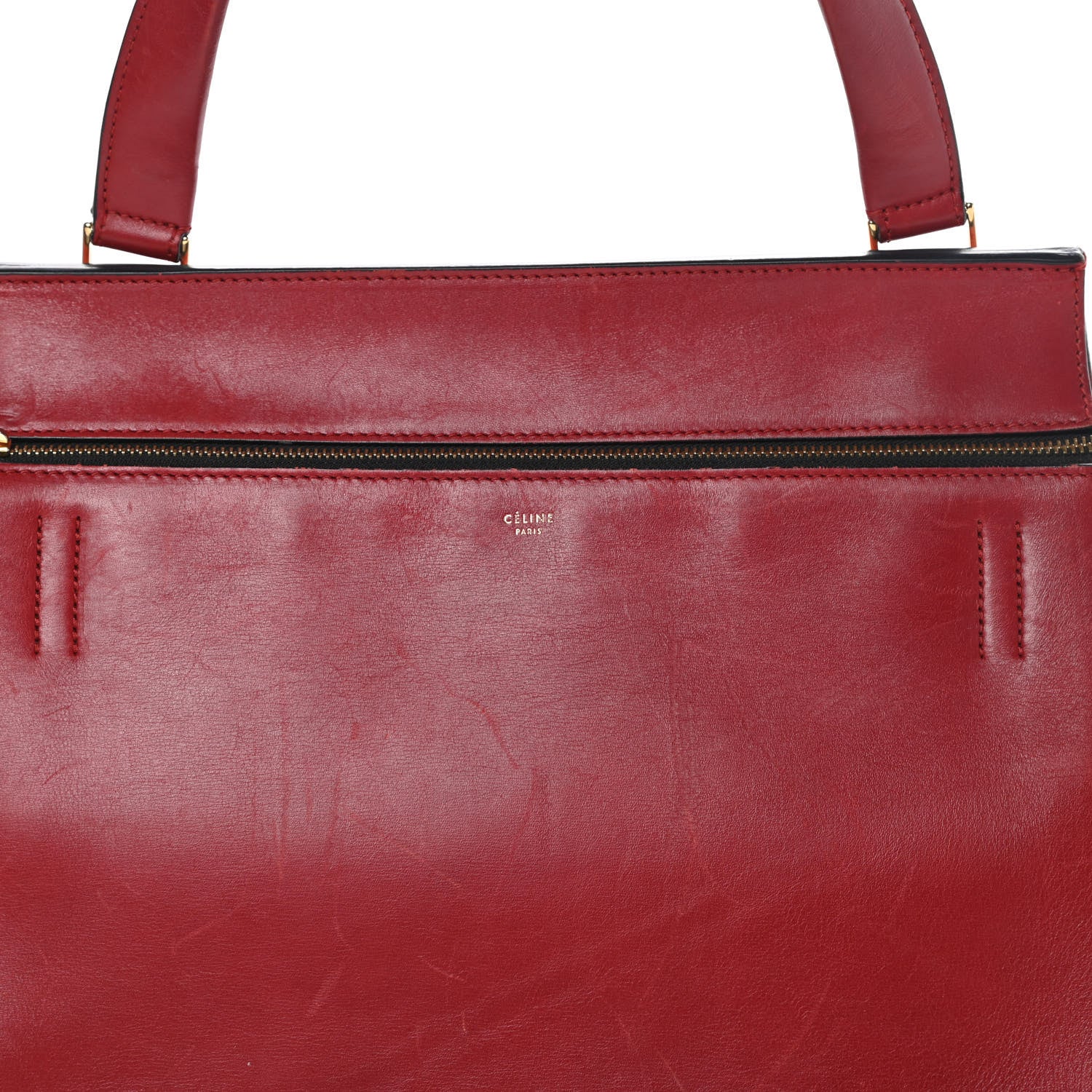 Celine Smooth Calfskin Medium Edge Shoulder Bag Red 8 of 24
