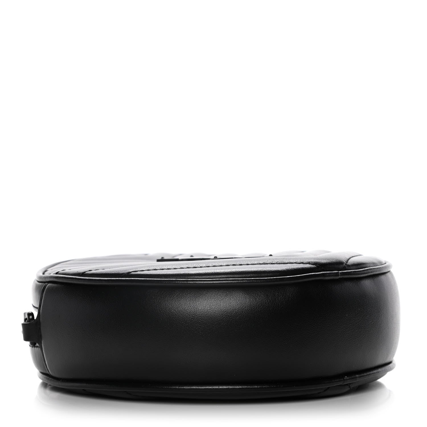 Saint Laurent Calfskin Matelasse Chevron Round Vinyle Camera Bag Black 3 of 9