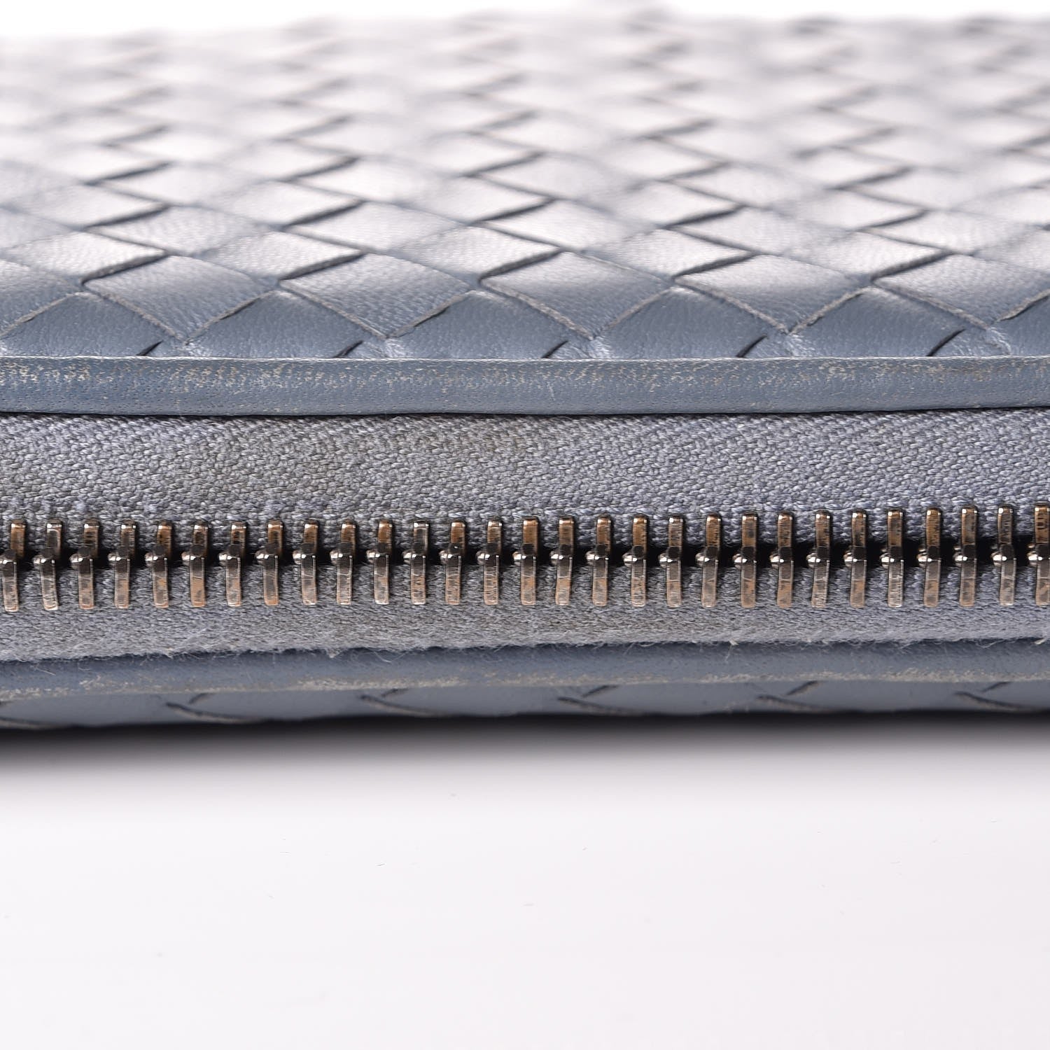 Bottega Veneta Nappa Intrecciato Zip Around Wallet Krim 15 of 15