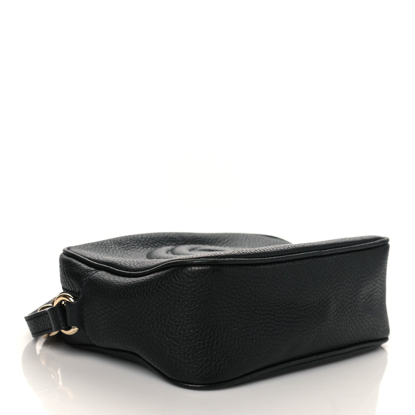Pebbled Calfskin Small Soho Disco Bag Black