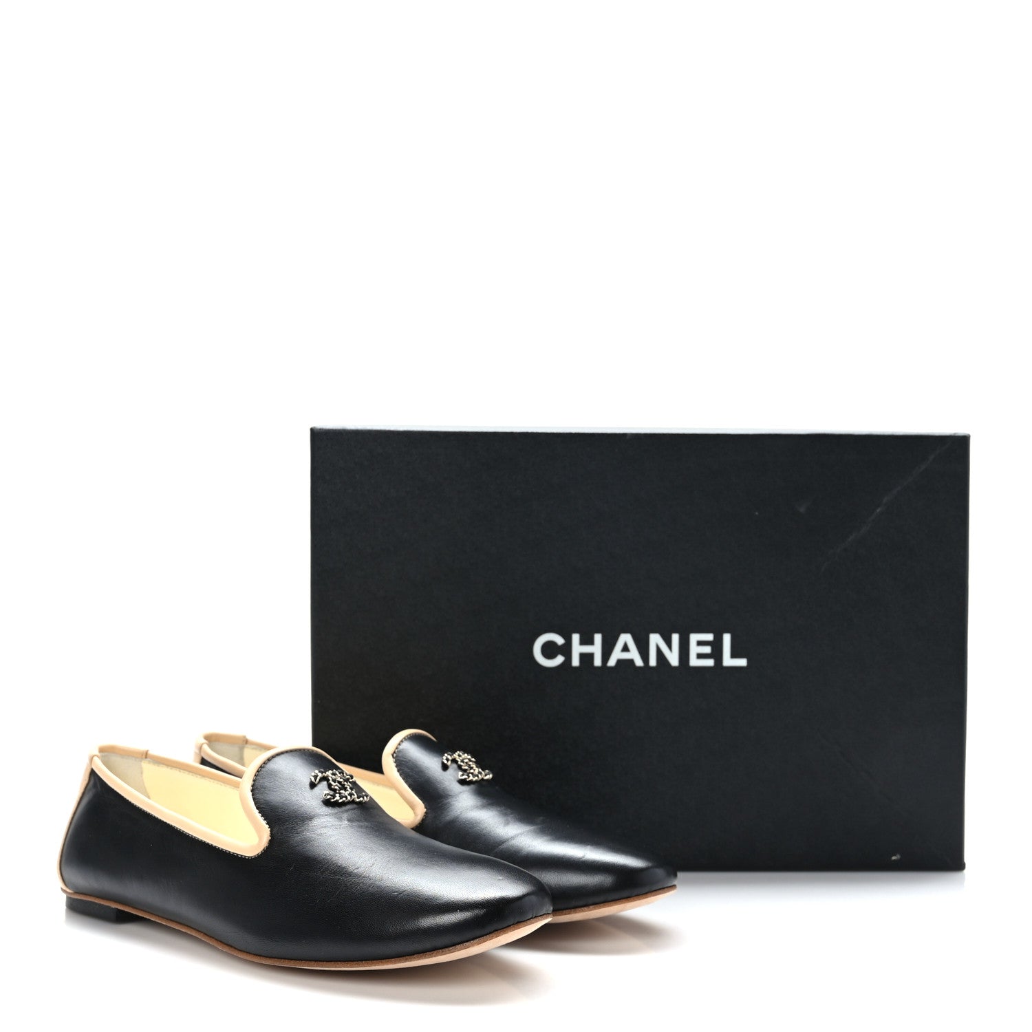 Chanel Lambskin CC Loafers 36.5 Black 9 of 9