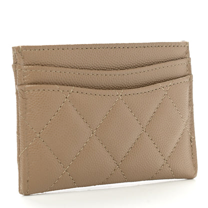 Chanel Caviar Quilted Card Holder Dark Beige 3 of 9