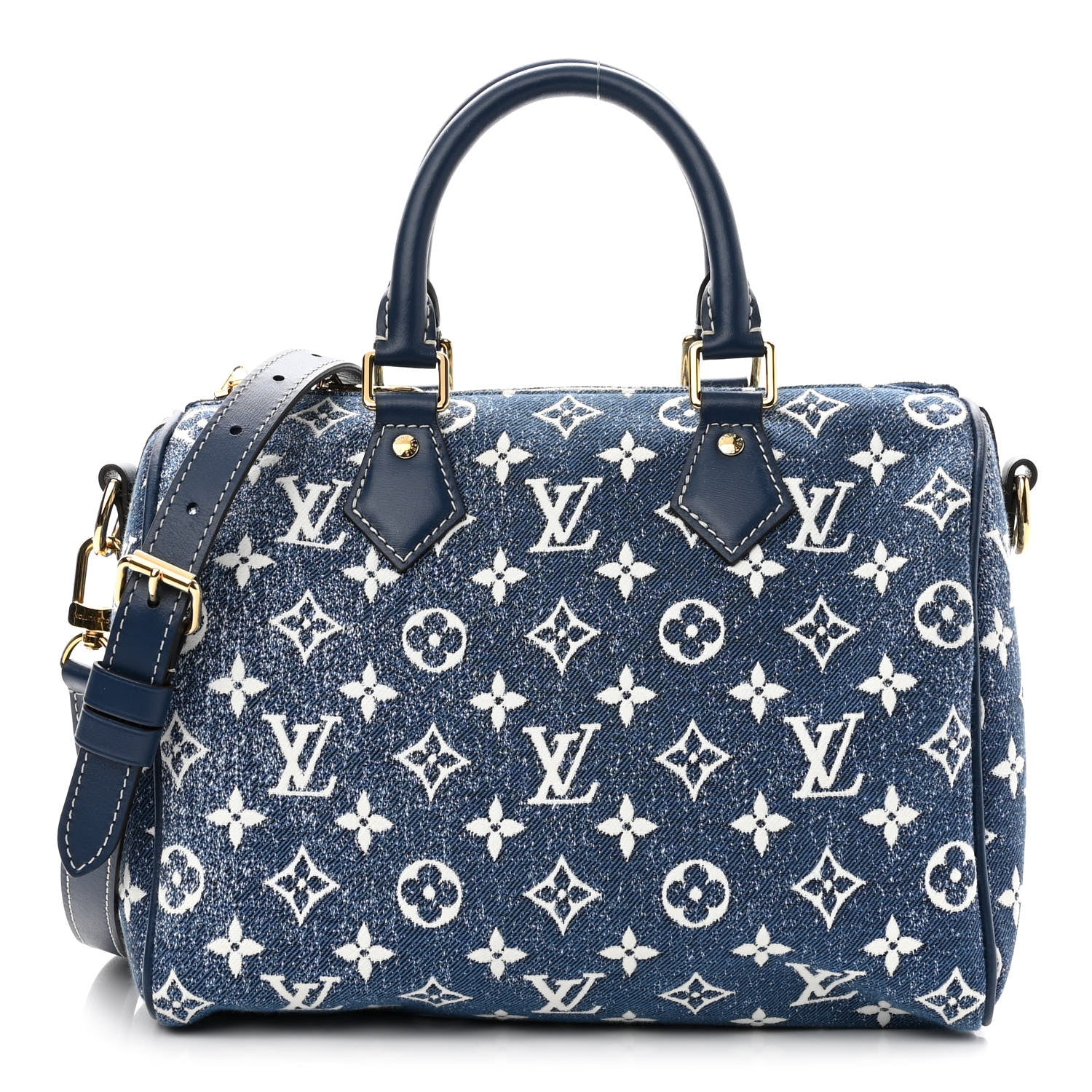 Louis Vuitton Monogram Jacquard Denim Speedy Bandouliere 25 Bleu 1 of 9
