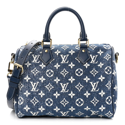 Louis Vuitton Monogram Jacquard Denim Speedy Bandouliere 25 Bleu 1 of 9
