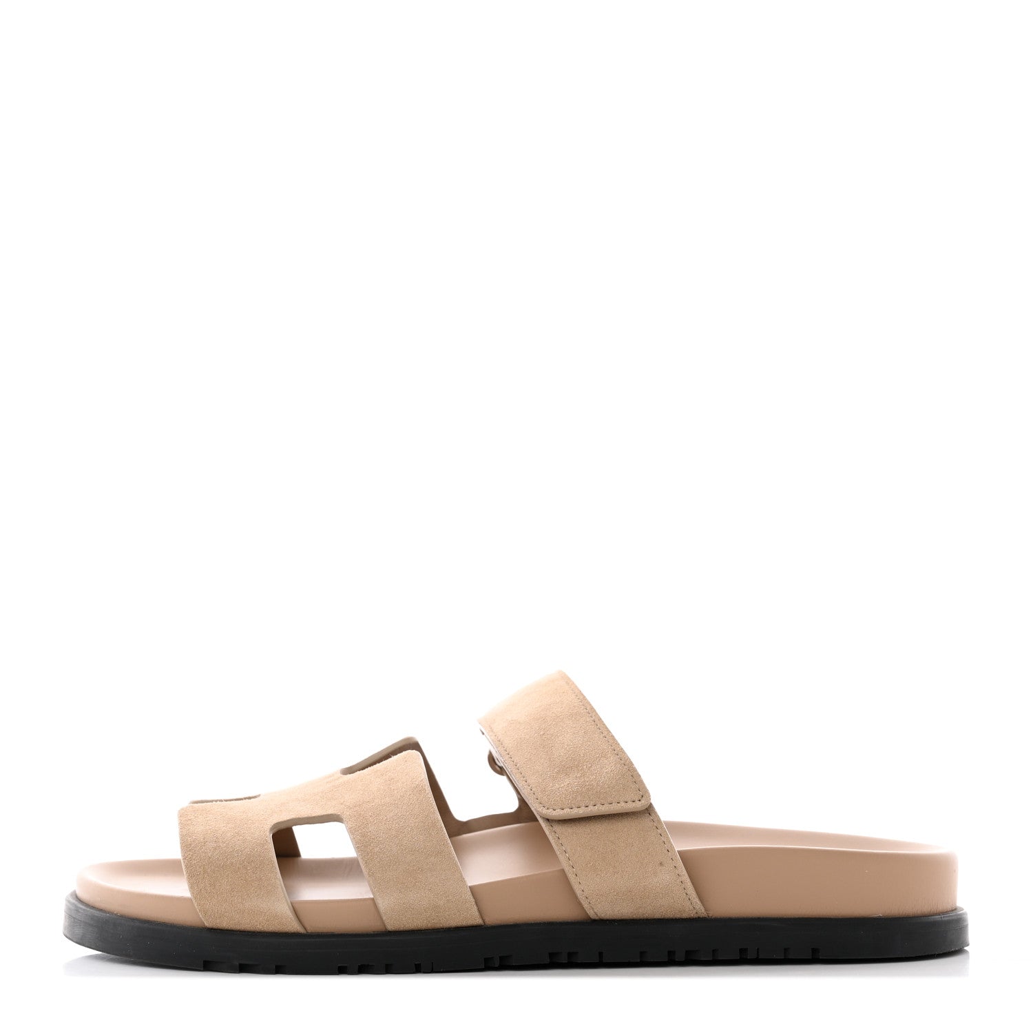 Hermes Suede Goatskin Womens Chypre Sandals 40 Beige Argile 1 of 20