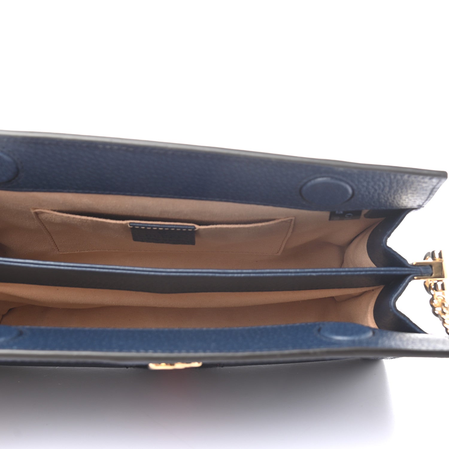 Gucci Textured Calfskin Web Small Ophidia Chain Shoulder Bag Blue Agata 5 of 9