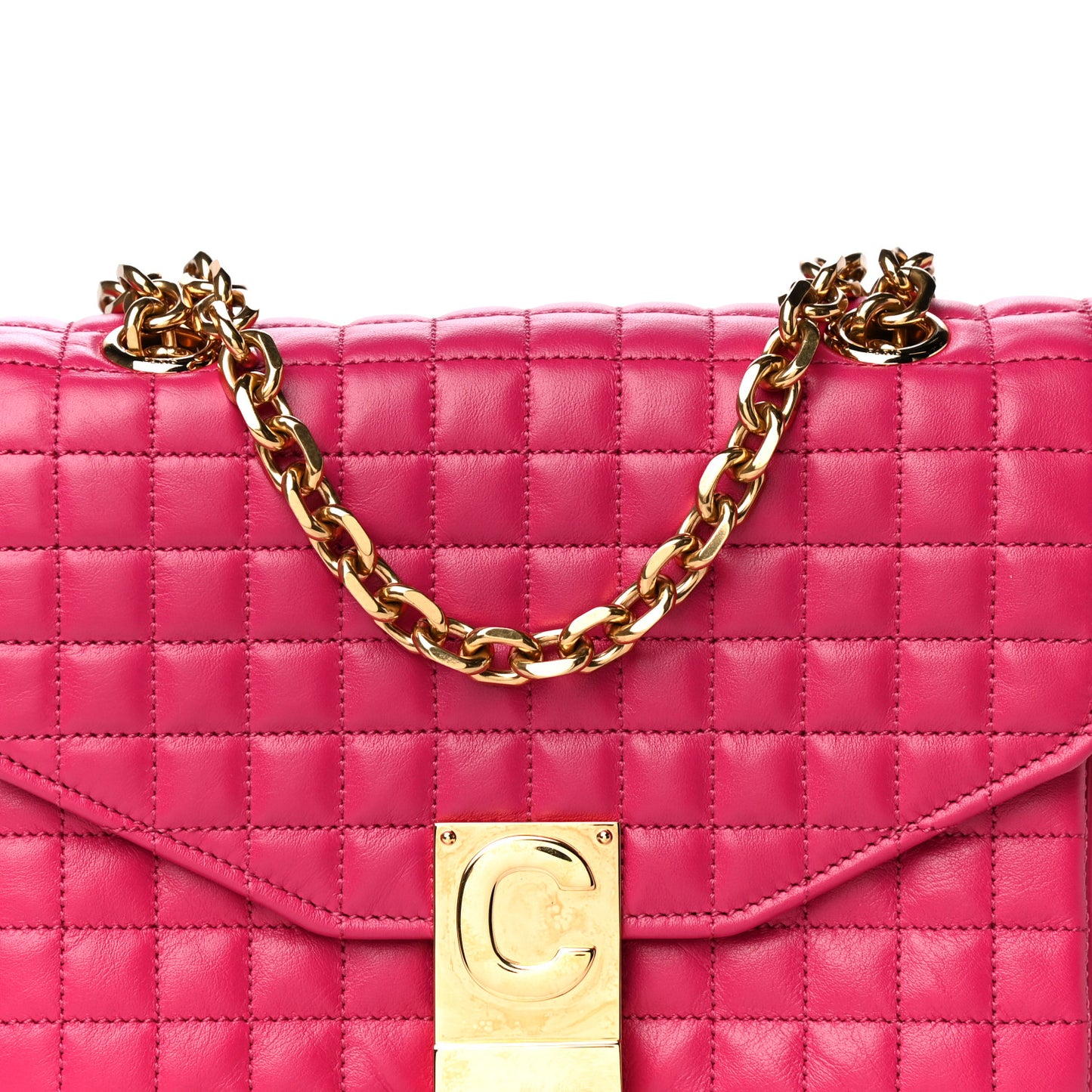 Calfskin Quilted Small C Bag Pink
