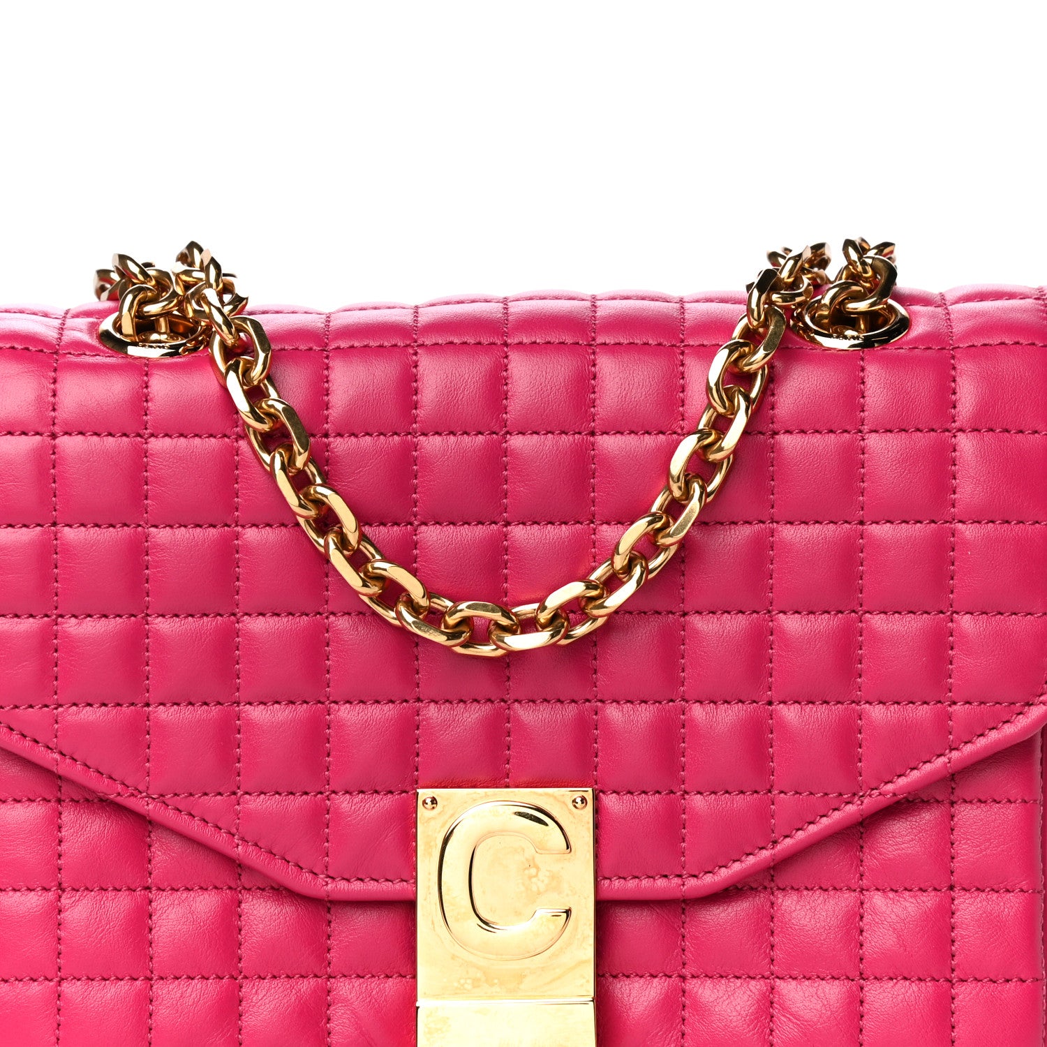 Celine Calfskin Quilted Small C Bag Pink 8 of 12