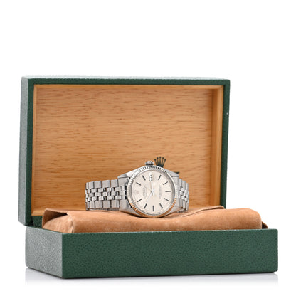 Rolex Stainless Steel 18K White Gold 36mm Oyster Perpetual Datejust Watch Silver 1601 5 of 5