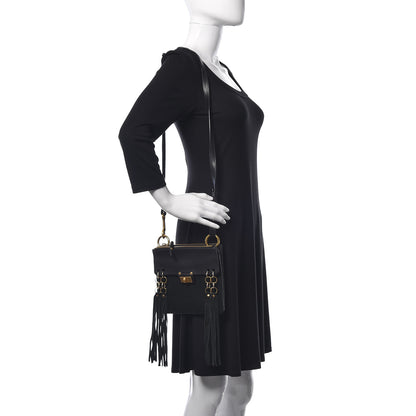 Chloe Calfskin Suede Small Jane Fringe Bag Black 2 of 20